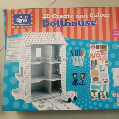 China 3D paper CREATE AND COLOR THE DOLLHOUSE for sale