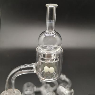 China Traditional double wall bowl quartz THERMAL nail with two 6mm glow pieces in dark beads and a clear carb cap for sale