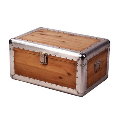 China Small Mini Garden Iron Aluminum Tin Travel Aviator Sustainable Storage Metal Trunk for sale