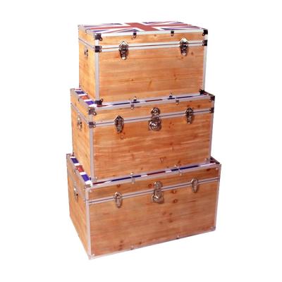 China Storage Boxes And Bins Vintage Decorative Wooden Trunk Metal Decorative Storage Bins for sale