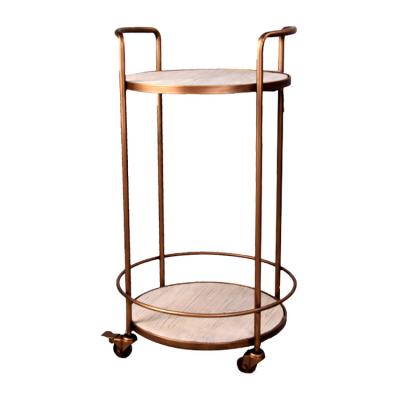 China Modern Gold Home Food Dining Kitchen Bar Tea Wine Cart Serving Cart for sale