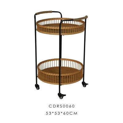 China Modern Solid Wood Hotel Tea Cart Wine Cart With Wheels Hotel Home Storage Kitchen Cart Furniture for sale