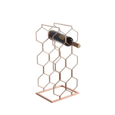 China Viable Gold Wine Rack Wine Rack Iron Bar Wine Barrels Coolers and Holders for sale