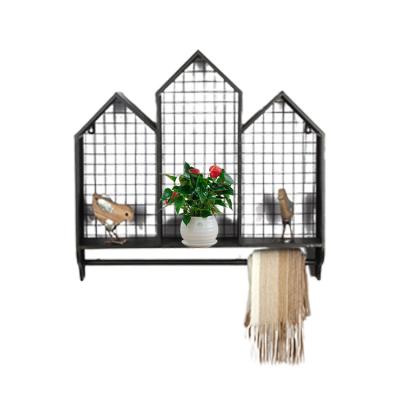 China Storage Living Room Furniture Hanging Grid Wall Minimalist Decorative Small Shelf for sale