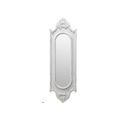 China INNOVAHOME Designer Wooden Fancy Ornate Traditional Luxury Frame Distressed Full Length Large Antique White Decorative Floor Mirrors for sale