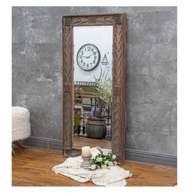 China INNOVA Eco-Friendly Decorative Wall Mirror Ready To Ship Custom Beauty Decorative Antique Wall Mirror, Rectangular Distressed Wood Frame Wall Mirror for sale