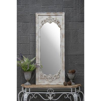 China Luxury Wooden Home Floor Cottage Traditional Handmade European Accent Wall Mirror Leaning Wall Mirrors Full Length Mirrors for sale