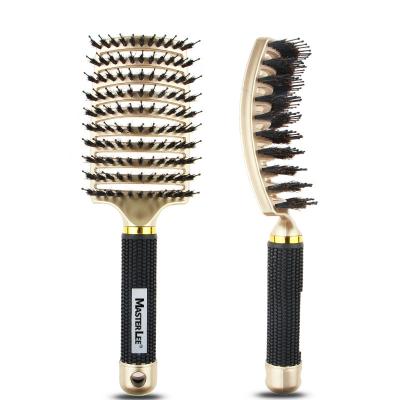 China Home Brand Hot-sales Masterlee Boar Hair Natural Hair Brush Popular Hair Extensions Brush for sale