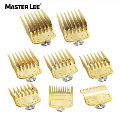 China Fashionable Luxury Gold Appearance Plating Hair Comb 8pcs/set Limited Electric Scissors Calibers Other Styling Tools For Men for sale