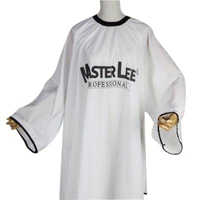 China Cutting Cape Masterlee Brand Salon Baber Capes Aprons Sleeve Wrap In White Printed Private Waterproof Logo for sale