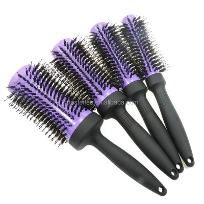 China Brand Professional Beauty Masterlee Salon Rubber Round Hair Brush, Ceramic Bristle Thermal Nylon Hair Brush for sale