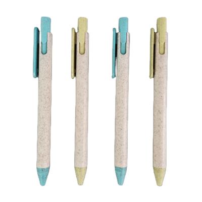 China office & School Pen Environmental Protection Material Wheat Straw Retractable Creative Ballpoint Pen Te koop