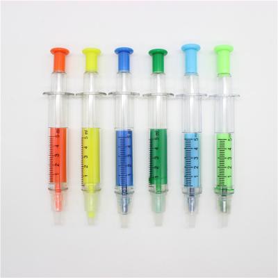 China office & School Pen New Syringe Ballpoint Pen / Multifunctional Ballpoint Pen Custom Logo Highlighter Bar for sale