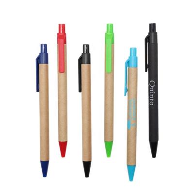 Китай office & Eco-friendly Ballpoint Pen Promotional Logo Custom Recycled School Paper Tip Pen With Cheap Price продается