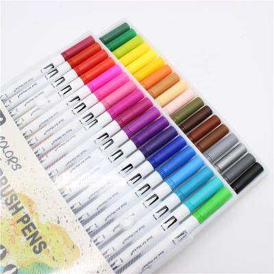 China School Painting Stationery Office Drawing Promotion Sketching Dual Brush Marker Pens for Coloring, 36 Colored Markers, Fine Markers and Brush Tip Pen Set Highlighter Bar à venda