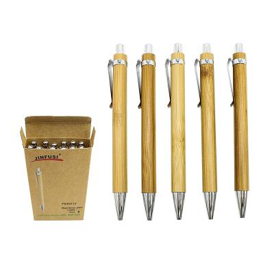 中国 office & 12 Pack Bamboo Retractable Ballpoint Pen School Pen 1mm Viable Black Ink Pens With Zero Waste Gift Box 販売のため