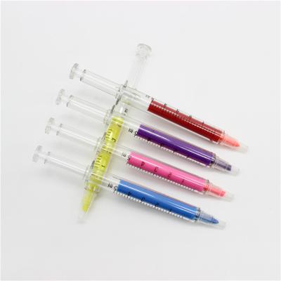 중국 As Transparent Syringe Pen Injection Pen Custom Color Marker Highlighter Bar 판매용