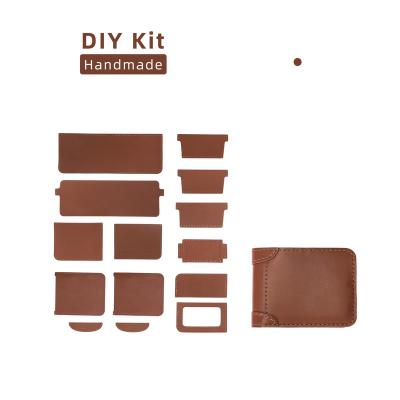 China Diy Waterproof Leather Making Kit Genuine Leather Men's Wallet To Set Handmade Vintage Father's Day Luxury Gift Voucher Card Holder Purse High Quality for sale