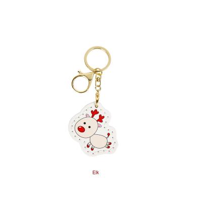 China SEWINGFISH leather handbags snowman accessories for car key fob key and fashion christmas tree dgenuine leather key chain for sale