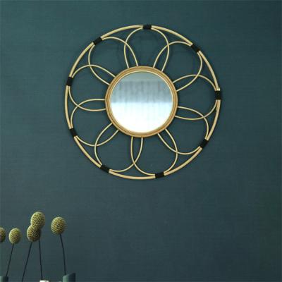 China Hand Made best sellers antique decorative living room furniture handmade wood rattan  home mirror decor wall for sale