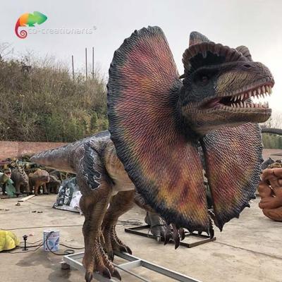 China Dilophosaurus-Animatronic Fabrik-lebensgroßer Vergnügungspark Animatonic-Dinosaurier Dilophosaurus zu verkaufen