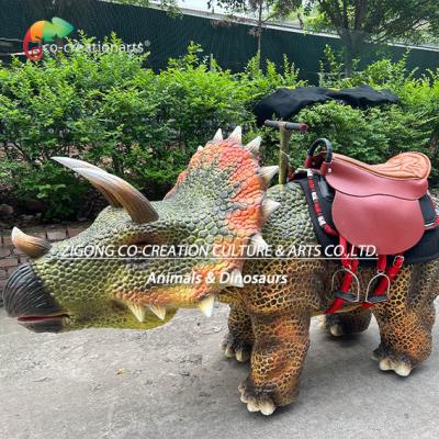 China Animatronic Walking Triceratops Walking Dinosaur Playground Equipment For Kids for sale