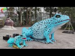 Giant Robotic Realistic Animatronic Animals Blue Realistic Fake Frog 50hz 60hz