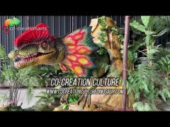 Simulation Life Size Animatronic Dinosaur Dilophosaurus For Amusement Park