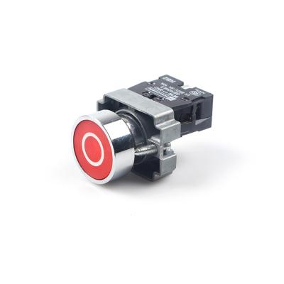 China XB2-BA4322 22MM Head Metal Push Button 16A 250VAC Plastic Push Button Switch Mark Flush Button Switch Flat for sale