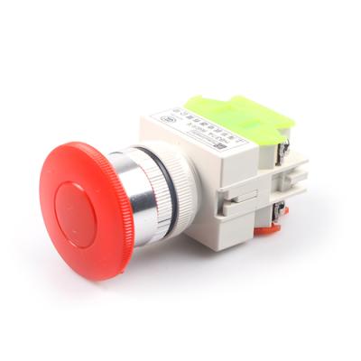 China XB37A-11M 22mm Plastic Red Mushroom Emergency Stop Push Button Switch Main Emergency 1no 1nc for sale