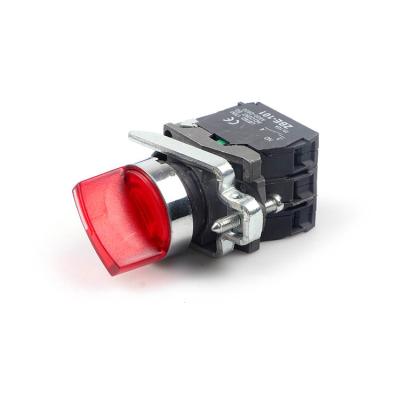 China Plastic HUAWU RED XB4BK1245 led selector switch 220v WITH LED electric selectors for sale