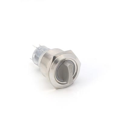 China IP65 Metal Twist Stainless Steel Rotary Switch STAINLESS STEEL 16MM Round Selector for sale