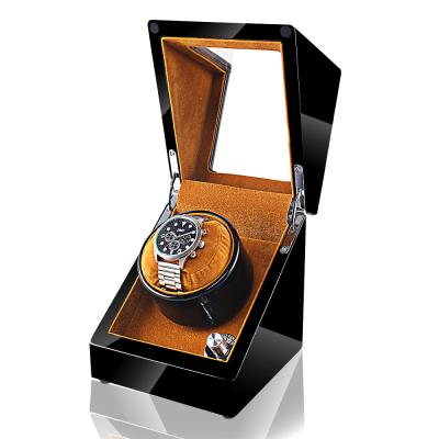 China Polished Finish Or Home Use High Gloss Custom Wood Winder Shaker For Mechanical Watch For Watch Or Collection Tan And Black Color Luxury Watch en venta