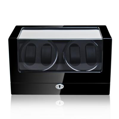 China Good Quality Polished Finish Or High Gloss Wood Huge Watch Winder Motor 4 Watch Winder Safe Box, Battery Luxury Orbit Automatic Watch Winder Box zu verkaufen