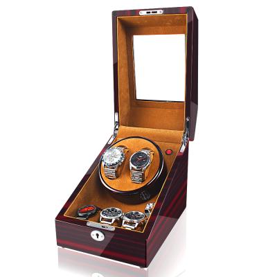 China Wholesale 2+3 Luxury Red Lacquer Luxury Red Wooden Box Polished Finish Or Watch Automatic Winder Motor en venta