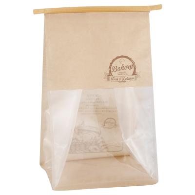 China Recycled Materials Custom Design Toast Bag Baked Mochi Mini Cake Packaging Bag Wire Roll Edge Sealing Large Bread Bag for sale