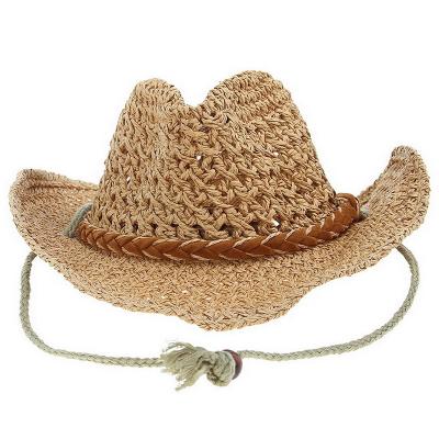 China Sunscreen and breathable cool cowboy hat summer men and women hats adult children's large brim parent-child beach baby western handmade sun hat for sale