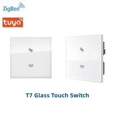 China Smart Home Tuya Zigbee Wall Switch Support Remote Control Household Appliances for sale