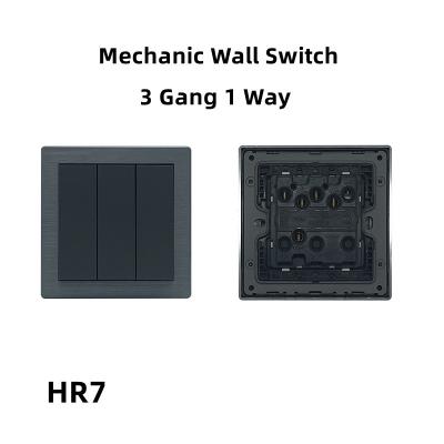 China Metal Electrical Wall Switch 250V 10A 1 / 2 / 3 / 4 Gang 1 / 2 Way Wall Light Switch en venta