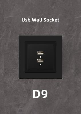 Κίνα UK Standard 2 USB Wall Power Socket Fast Charger Metal Frame Plastic Modular προς πώληση