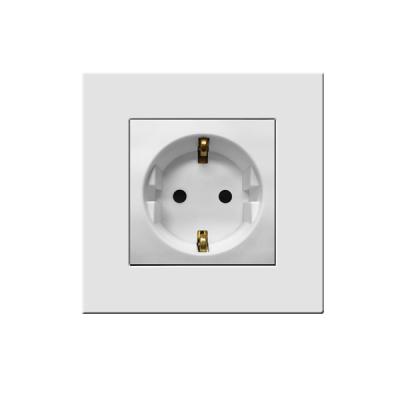 China 16 amp Schuko Wall Socket Champagne Color Vertical conjoined frame for sale