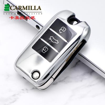 China Luxury TPU Car 3 Button Fold Key Case Colorful Soft Remote Cover For Roewe RX5 2017 Year For MG ZS Auto Key Shell Accessories for sale