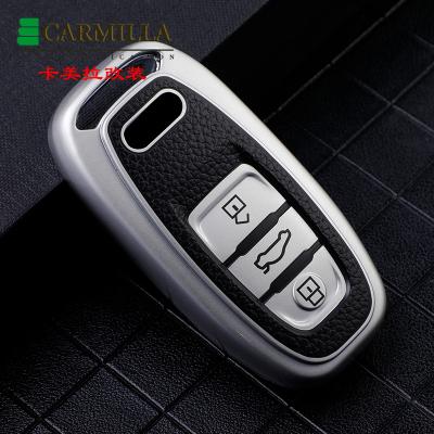 China Luxury Leather + TPU Remote Key Car Cover Case For Audi A1 A3 A4 8V B8 B9 A5 A6 A7 A8 C7 Q5 Q3 Q7 Quattro Car Key Protect Shell Holder for sale