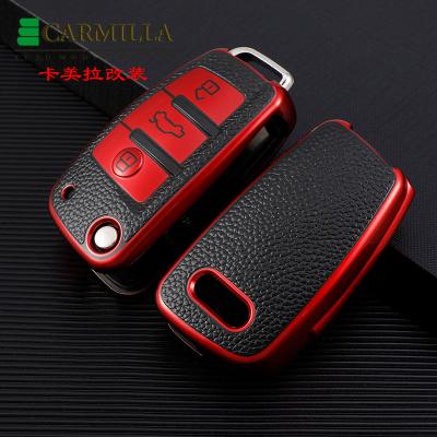 China Luxury TPU Car Key Case For Audi A6 A3 A1 Q7 Q3 Q2 TTS TT S3 S6 RS6 RS3 R8 3 Key Chain Holder Flip Remote Control Protector Cover for sale