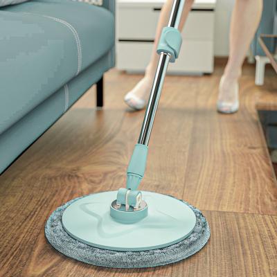 China Multi-scenario Viable Application Spinning Single Flat Microfiber Floor Mop for sale