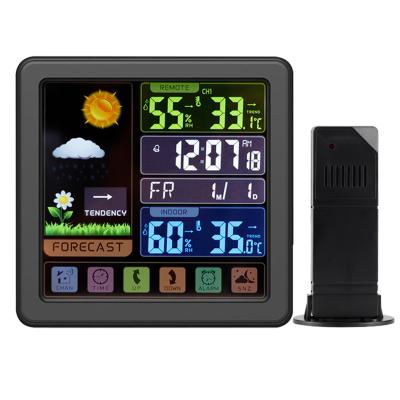 China Mini Indor Outdoor Professional Home Wireless Weather Station Wireless Stations With Memory Observation Weather Station Hygrometer Smart Forecast Clock for sale