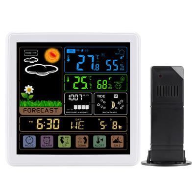 China Mini Stations For Home Wireless Smart Wireless Desktop Outdoor Unit LCD Digital Usb Weather Station Amazon Multifunctional Clock for sale