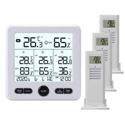 China Small Meters Indoor and Outdoor Humidity and Temperature Alarm Use USB Digital Remote Control Clock with Smart Hygrometer and Monitor Humidity Temperature Tester for sale