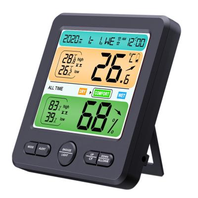 China Weather Station Room Temperature Humidity Monitor Digital LCD Display Hygrometer Indoor Outdoor Thermometer for Office Home for sale