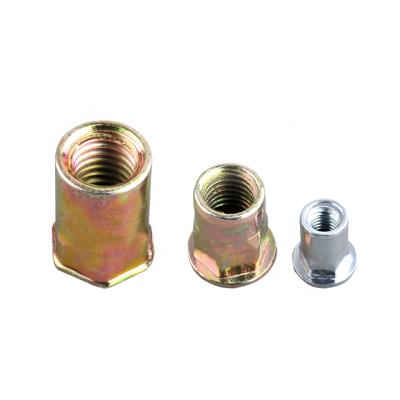 China Heavy industry 304 stainless steel high quality 316 410 China flat head hex half threaded to insert blind nuts for sale